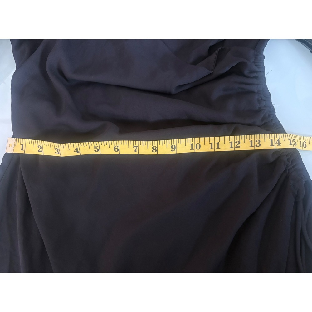 Altar'd State Mini Dress Sheer Dot Sleeve Ruched Black Romantic Large - Picture 7 of 11